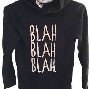 Black Kids Hoodie with Graphic Print